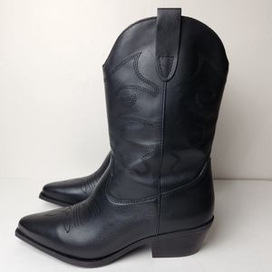 Steve Madden Western Black Leather Boots